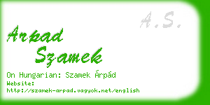 arpad szamek business card