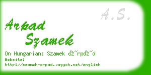 arpad szamek business card